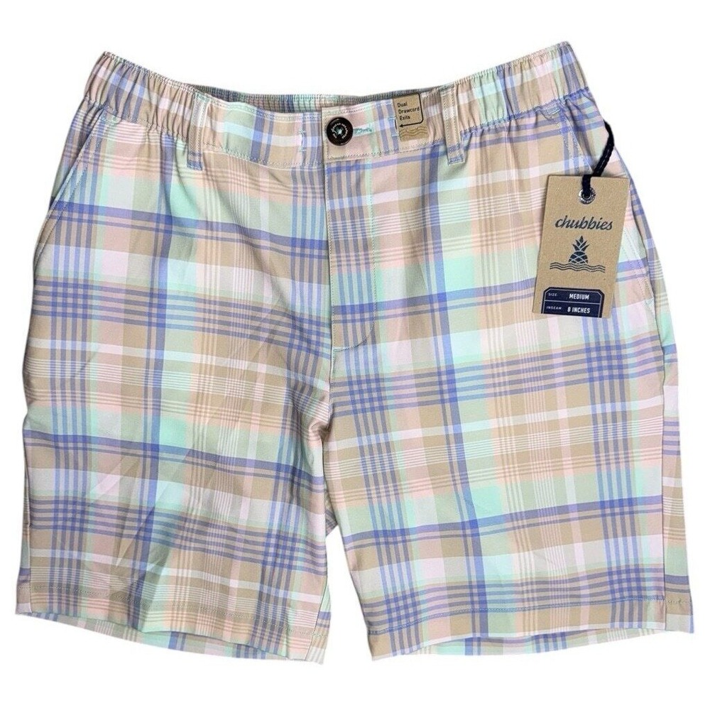 Chubbies Mens Size Medium Everywear Shorts 8" Inseam‎ The Breaking Plaids